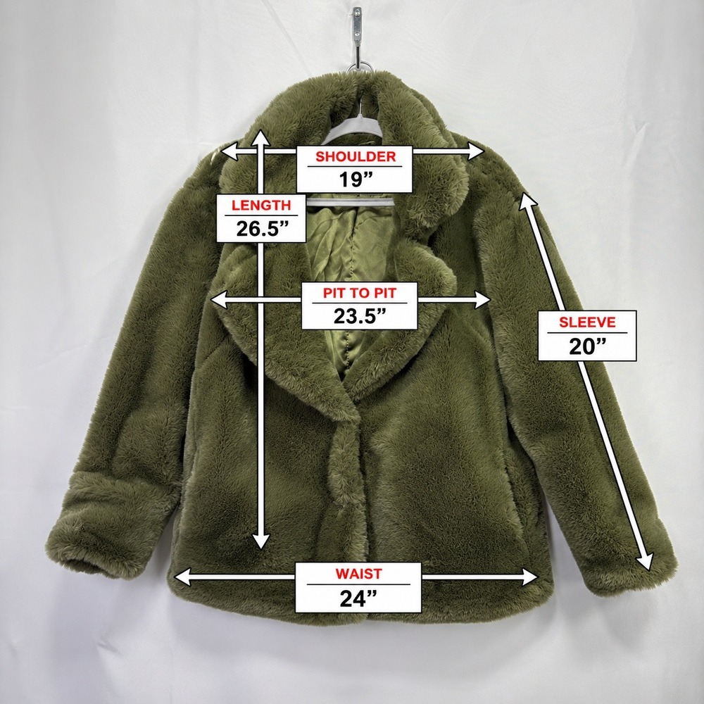 BLANKNYC Faux Fur Jacket Women S Olive Green Casual Boho Classic - Picture 4 of 8